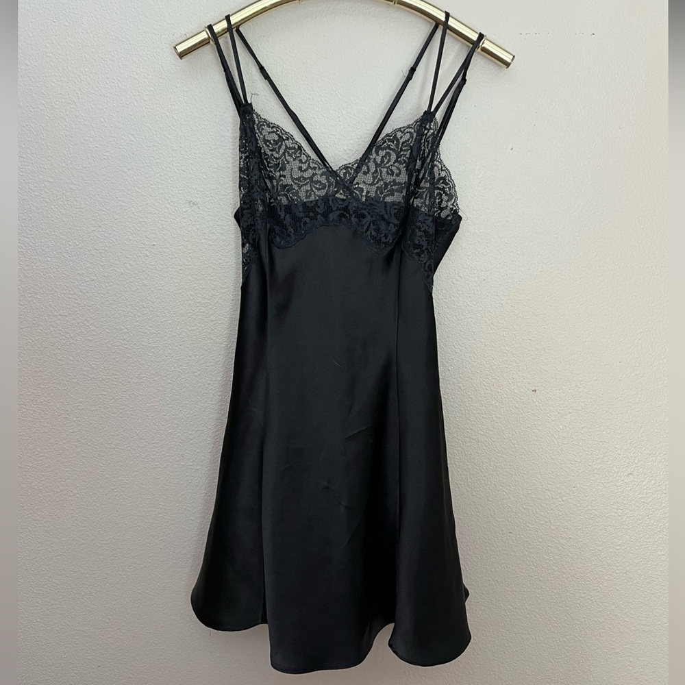 Vintage Victoria's Secret Black Lace Slip Dress